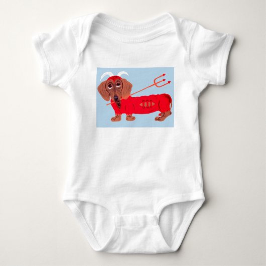 Dachshund Duivel Romper (Voorkant)