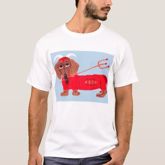 Dachshund Duivel T-shirt (Voorkant)