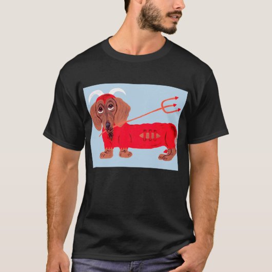 Dachshund Duivel T-shirt (Voorkant)