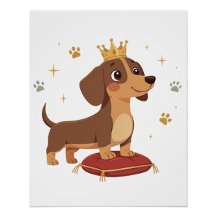 Dachshund Duke Poster Schattige Sausage Hond Liefh