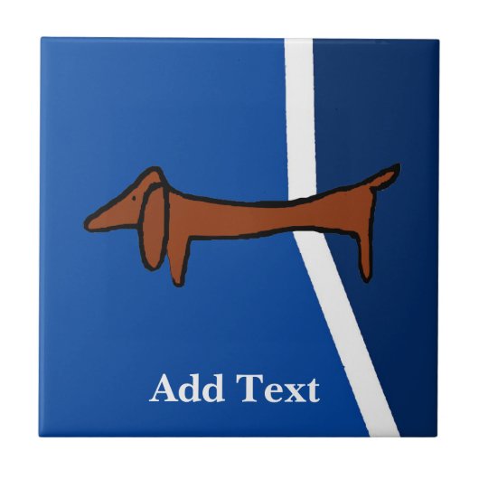 Dachshund Dutch Kijk, Personaliseren Tegeltje (Voorkant)