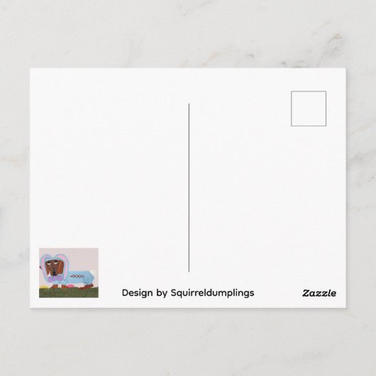 Dachshund Easter Bunny Briefkaart (Achterkant)