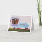 Dachshund Easter Bunny Card Kaart (Voorkant)