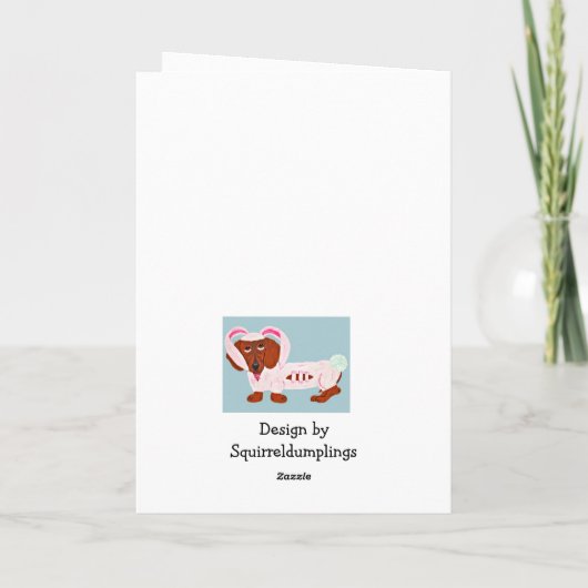 Dachshund Easter Bunny Feestdagen Kaart (Achterkant)