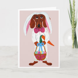 Dachshund Easter Bunny Feestdagen Kaart