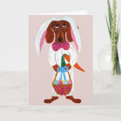 Dachshund Easter Bunny Feestdagen Kaart (Voorkant)