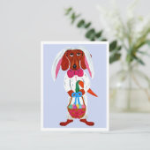 Dachshund Easter Bunny Feestdagenkaart (Staand voorkant)