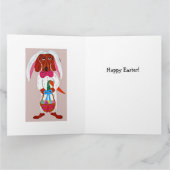 Dachshund Easter Bunny Kaart (Binnen)