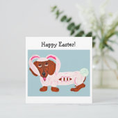 Dachshund Easter Bunny Kaart (Staand voorkant)