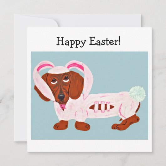 Dachshund Easter Bunny Kaart (Voorkant)