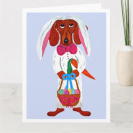Dachshund Easter Bunny Kaart
