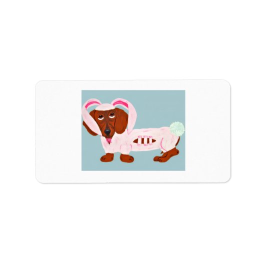 Dachshund Easter Bunny labels (Voorkant)
