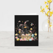 Dachshund Easter Easter Egg Kaart (Gele Bloem)