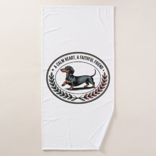 Dachshund Een Kalm Hart, Een Trouw Vriend Badhanddoek