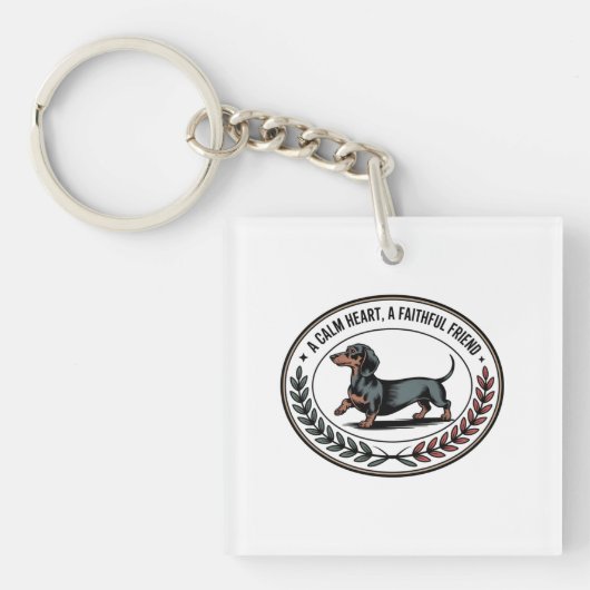 Dachshund Een Kalm Hart, Een Trouw Vriend Sleutelhanger (voorkant)