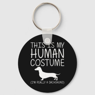 Dachshund Eenvoudige Halloween Menselijke Kostuum Sleutelhanger