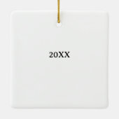 DACHSHUND Eerste Kerstmis Foto Naam Jaar Keramisch Ornament (Achterkant)