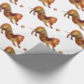 Dachshund en Ball-Waterverf Cadeaupapier (Hoek)