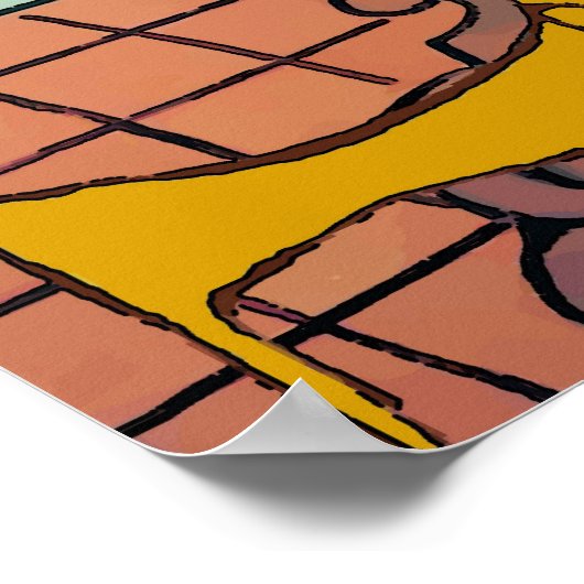 Dachshund en bloemen poster (Hoek)