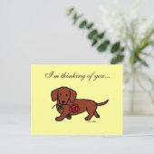 Dachshund en cartoon briefkaart (Staand voorkant)