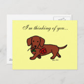 Dachshund en cartoon briefkaart (Voorkant / Achterkant)