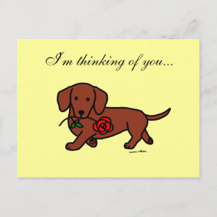 Dachshund en cartoon briefkaart