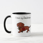 Dachshund en cartoon mok (Links)