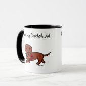 Dachshund en cartoon mok (Voorkant links)