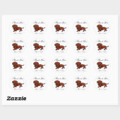 Dachshund en cartoon ronde sticker (Vel)