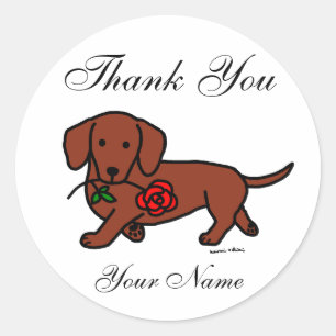 Dachshund en cartoon ronde sticker