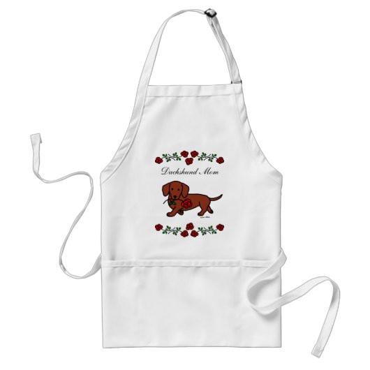 Dachshund en cartoon standaard schort (Voorkant)