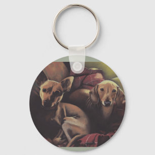 Dachshund en Chihuahua Snuggle Sleutelhanger