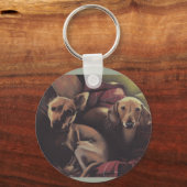 Dachshund en Chihuahua Snuggle Sleutelhanger (Voorkant)