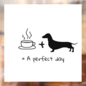 Dachshund en Coffee Lover Window Decal (Vel 2)