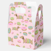 Dachshund en Donuts Gift Favor Box voor Feesten Bedankdoosjes (Geopend)
