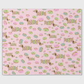 Dachshund en Donuts | Gift Wrap Doxie Party Cadeaupapier (Vlak)