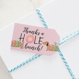 Dachshund en Donuts Party Bedankt a Hole Bunch Cadeaulabel