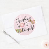 Dachshund en Donuts Party Bedankt a Hole Bunch Ronde Sticker (Envelop)