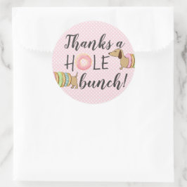 Dachshund en Donuts Party Bedankt a Hole Bunch Ronde Sticker