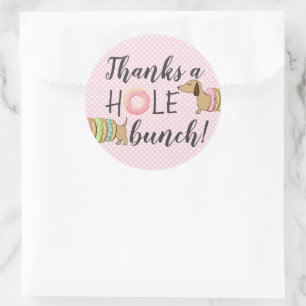 Dachshund en Donuts Party Bedankt a Hole Bunch Ronde Sticker