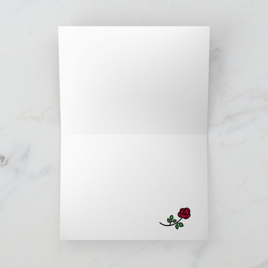 Dachshund en een Roos cartoon bedankje Bedankkaart (Binnen)