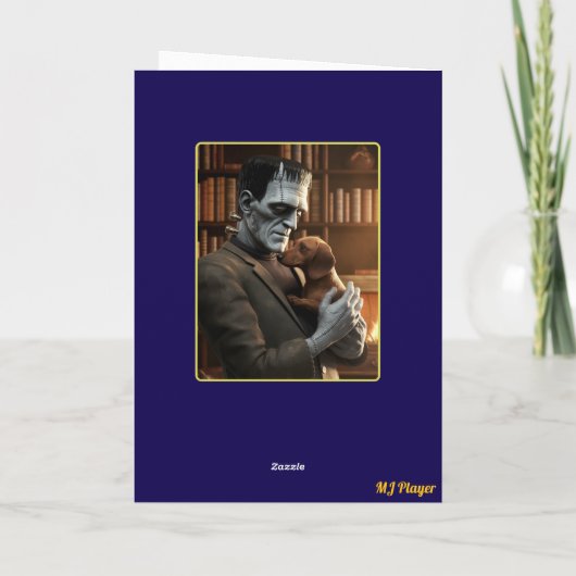 Dachshund en Frankenstein Kaart (Achterkant)