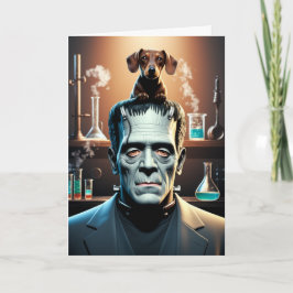 Dachshund en Frankenstein Kaart