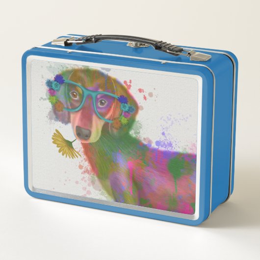 Dachshund en Glasses Rainbow Splash (Achterkant)