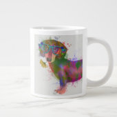 Dachshund en Glasses Rainbow Splash Grote Koffiekop (Rechts)
