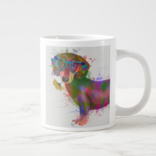 Dachshund en Glasses Rainbow Splash Grote Koffiekop