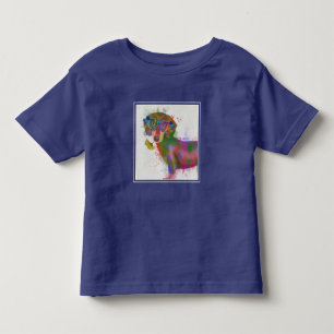 Dachshund en Glasses Rainbow Splash Kinder Shirts