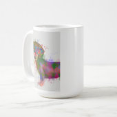 Dachshund en Glasses Rainbow Splash Koffiemok (Voorkant links)