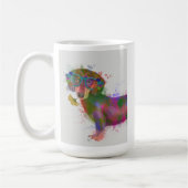 Dachshund en Glasses Rainbow Splash Koffiemok (Links)