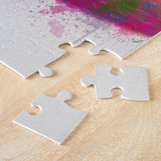 Dachshund en Glasses Rainbow Splash Legpuzzel (Zijkant)